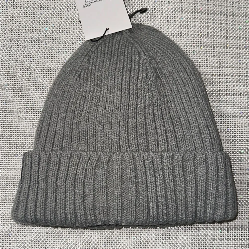 SPYDER OS Kids/Adult Unisex Gray Fleece Lined Ribbed Knit Scull Cap Beanie Hat
